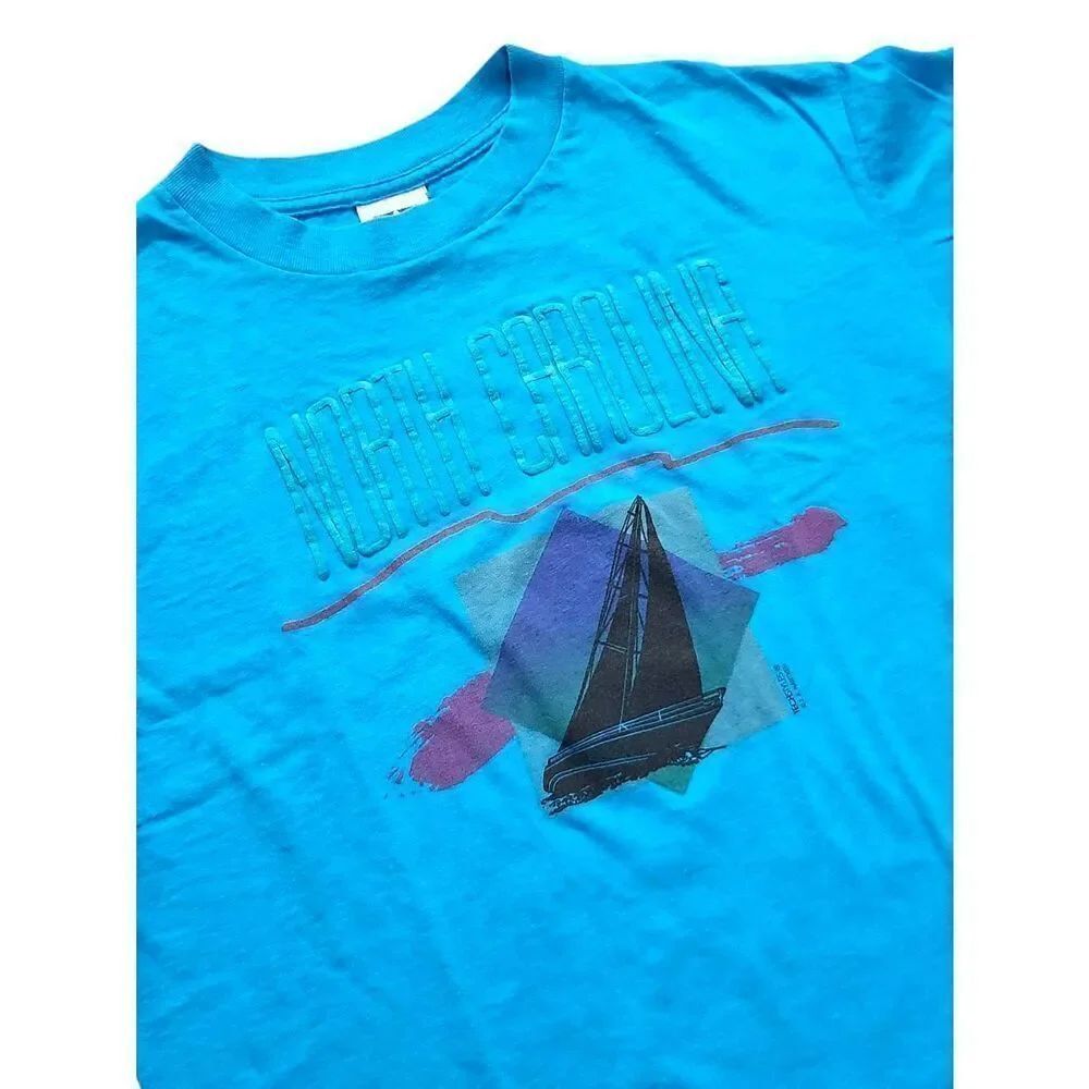 90's Single stitch vintage North CarolinaโRaised print T-Shirt men's Large USA